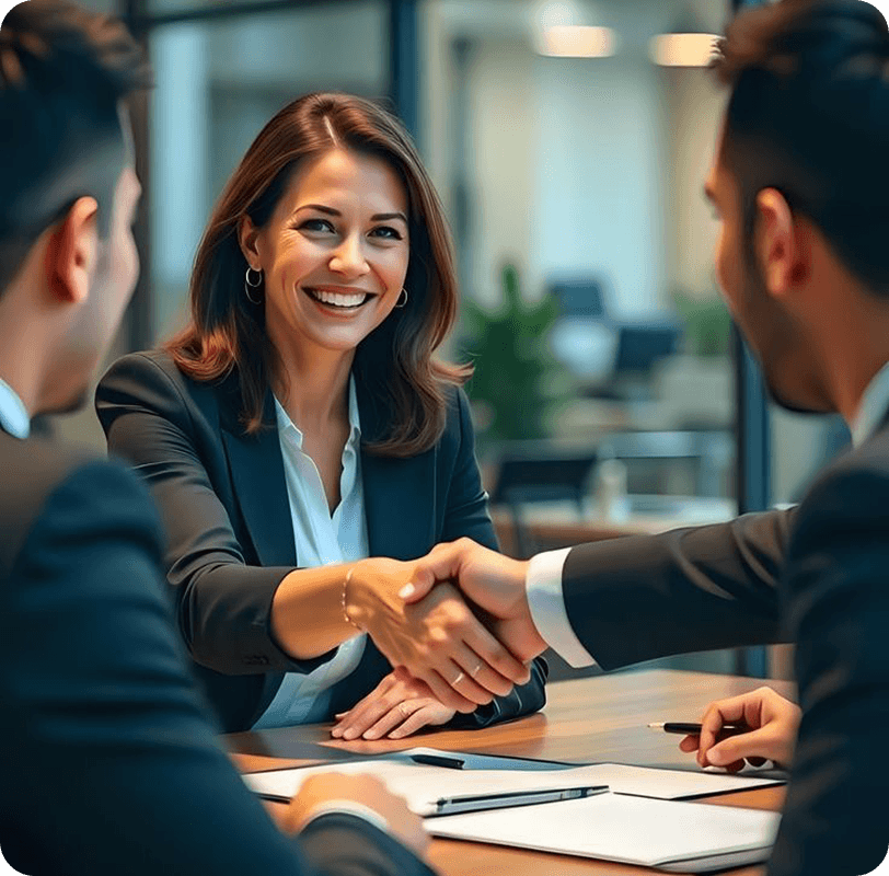 Colleagues discussing a home loan